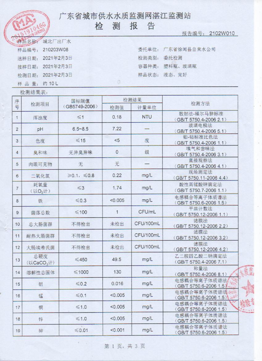 2021年2月城北出厂水检测报告1页.jpg