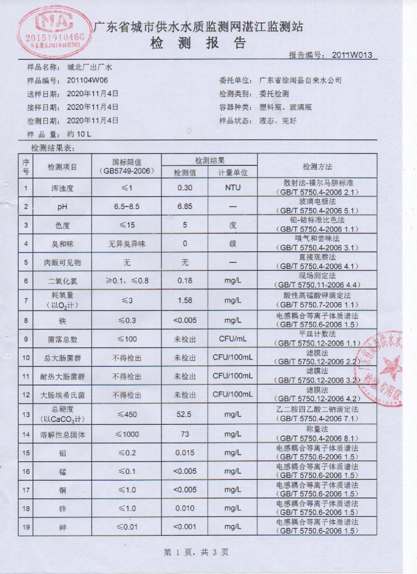 2020年11月份城北出厂水检测报告1页.jpg